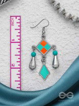 Sunburst Symphony - Enamelled Oxidised Earrings