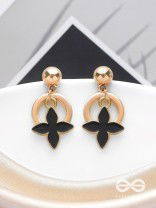 The Strike Stars - Golden And Black Earrings
