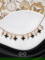 The Spring Shadows - Golden Embellished Enamelled Necklace With Anti-Tarnish Coating 