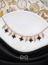 The Spring Shadows - Golden Embellished Enamelled Necklace With Anti-Tarnish Coating 