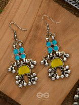 Daybreak Drizzle - Silver Enamelled Earrings