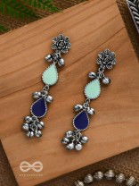 Rainy Day Delights - Silver Enamelled Earrings