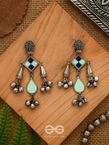 Minty Melodies - Enamelled Oxidised Earrings