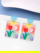 TULIP LOVE AFFAIR - MULTICOLOR ACRYLIC EARRINGS