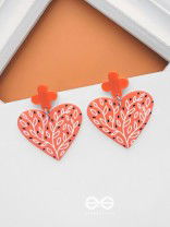 THE LUCKY LOVE - ORANGE ACRYLIC EARRINGS