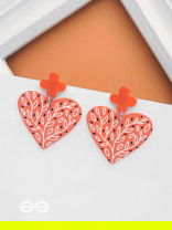 THE LUCKY LOVE - ORANGE ACRYLIC EARRINGS