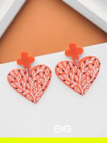 THE LUCKY LOVE - ORANGE ACRYLIC EARRINGS
