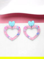 FALLIN' IN LOVE - PINK AND BLUE ACRYLIC EARRINGS