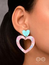FALLIN' IN LOVE - PINK AND BLUE ACRYLIC EARRINGS