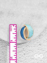 THE BLUE BAUBLES - GOLDEN ENAMELLED STUD EARRINGS