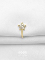 CHAMPAGNE STAR - GOLDEN CZ NOSERING (NON-PIERCING)