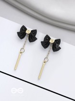 MIDNIGHT BOW - GOLDEN EMBELLISHED EARRINGS
