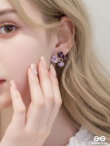 LILAC LOVEBUDS - GOLDEN EMBELLISHED STUD EARRINGS