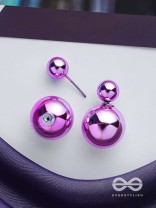 GIGGLES & GLITTERS - PURPLE PEARLS STUD EARRINGS