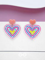 HEARTS RIPPLES - MULTICOLOR ACRYLIC EARRINGS