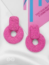 SOULFUL SYMPHONY - STATEMENT WOVEN EARRINGS (MAGENTA)