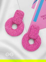 SOULFUL SYMPHONY - STATEMENT WOVEN EARRINGS (MAGENTA)