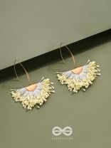 FREE SPIRIT SYMPHONY - GOLDEN EMBELLISHED EARRINGS (WHITE)