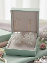 A WINTER ROSE - GOLDEN FLORAL EARRINGS