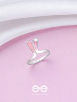 EASTER EARS - SILVER AND PINK RING (ONE SIZE)
