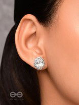SHIMMER AND SHINE - SILVER EMBELLISHED STUD EARRINGS