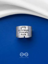 POSITIVE VIRTUE - STATEMENT SILVER RING (ADJUSTABLE)