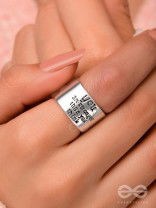 POSITIVE VIRTUE - STATEMENT SILVER RING (ADJUSTABLE)