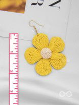 THE FLOWER POWER - STATEMENT WOVEN EARRINGS (YELLOW)