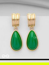 THE LIME LIGHT - GOLDEN AND GREEN DROP EARRINGS
