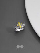 CELESTIAL CROSS - STATEMENT RING (ADJUSTABLE)