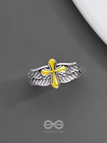 CELESTIAL CROSS - STATEMENT RING (ADJUSTABLE)