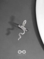 STUDDED SLYTHERIN - STATEMENT SILVER RING (ADJUSTABLE)