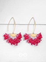 FREE SPIRIT SYMPHONY - GOLDEN EMBELLISHED EARRINGS (RED)