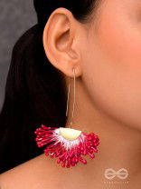 FREE SPIRIT SYMPHONY - GOLDEN EMBELLISHED EARRINGS (RED)