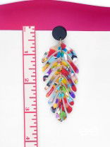 THE TROPICAL LEAFLETS - MULTICOLOR ACRYLIC EARRINGS