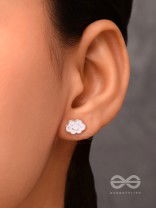 FLUFFY RAINBOW DREAMS - GOLDEN EMBELLISHED STUD EARRINGS