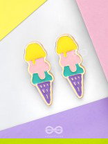 SCOOP 'N SPARKLE - GOLDEN EMBELLISHED STUD EARRINGS