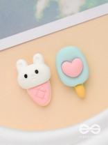 SCOOPS 'N CRUNCHES  - MISMATCHED ACRYLIC EARRINGS