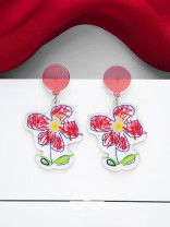 THE DOODLE DAISY - MULTICOLOR ACRYLIC EARRINGS