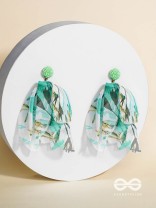 FLUFFY FANTASY - FABRIC EARRINGS (LIGHT GREEN)