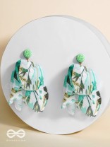 FLUFFY FANTASY - FABRIC EARRINGS (LIGHT GREEN)