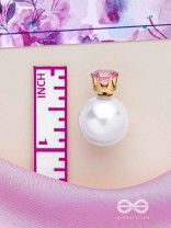 A MYSTIC PEARL - GOLDEN EMBELLISHED EARRINGS (PINK)