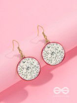 THE DRAGONFRUIT DELICACY - GOLDEN EMBELISHED EARRINGS