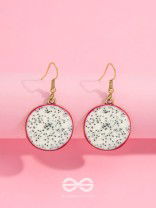 THE DRAGONFRUIT DELICACY - GOLDEN EMBELISHED EARRINGS