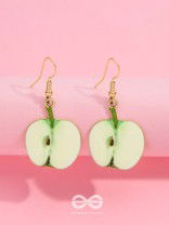 SWEET APPLE SERENADE - GOLDEN EMBELISHED EARRINGS