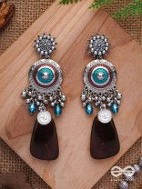 The Infinity Swirls - Enamelled Oxidised Earrings