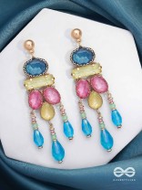 The Bright Delight - Golden Embellished Earrings