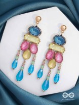 The Bright Delight - Golden Embellished Earrings