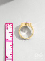 Eye Heart You - Purple Enamelled Golden Ring (Adjustable)