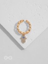 Gentle Spirits - Golden Embellished Charm Ring (Adjustable)